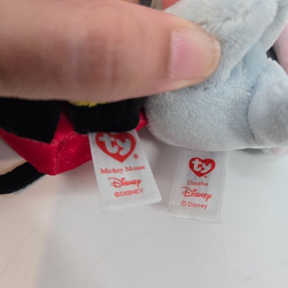 Ty Disney Mickey Mouse and Dumbo Plush Key Clips Keychains Lot of 2 NEW - Picture 7 of 12